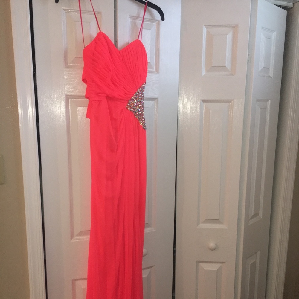 Bright coral formal gown size 1/2!!
